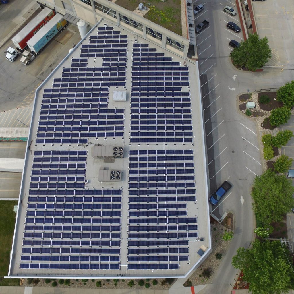 Solar panels at Boulevard Brewing Co