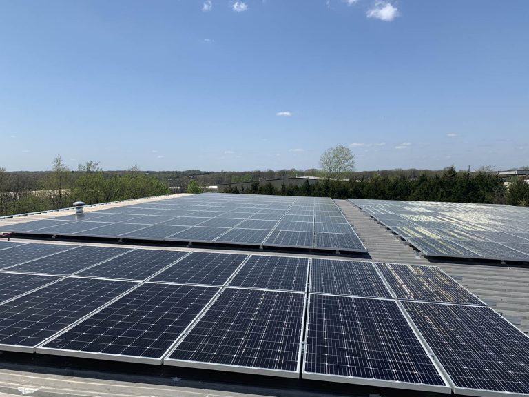 solar panels on roof