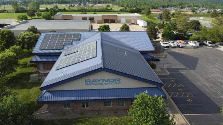 Raynor Garage Doors of Kansas City Solar Install Aerial Feature