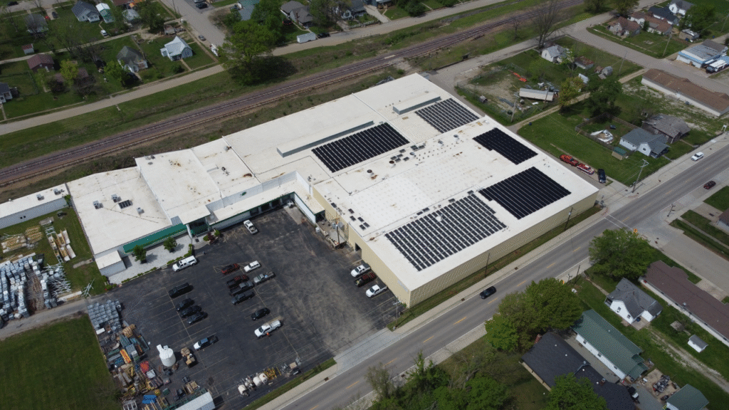 ide aerial view of Polysol Polymers facility with Artisun Solar project.