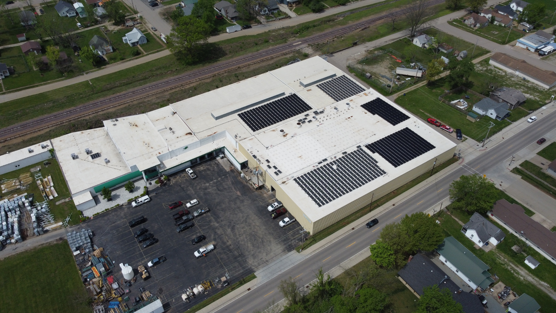 ide aerial view of Polysol Polymers facility with Artisun Solar project.