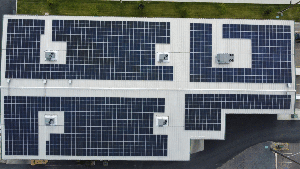 Commercial rooftop solar panel installation by Artisun Solar
