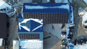 Artisun Solar rooftop solar array for Martin's Auto Service, Illinois commercial solar.