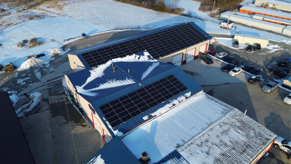 Martin's Auto Service solar energy project by Artisun Solar in Northern Illinois.