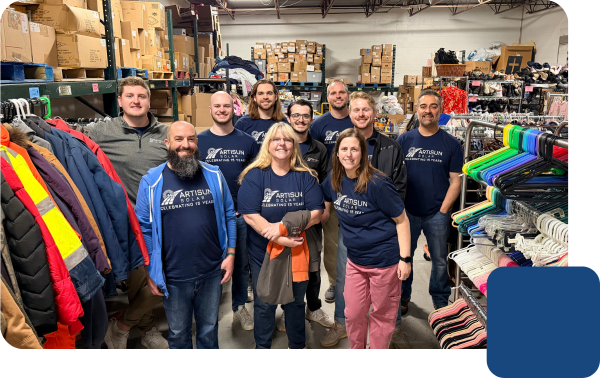 Artisun Solar volunteers at City Union Mission in Kansas City, MO.