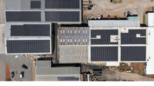 Artisun Solar commercial rooftop installation for Central Expanded Metal in Chandler, Oklahoma.