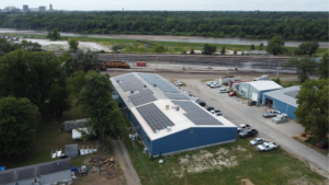 Commercial solar panels by Artisun Solar on Custom Sheetmetal (CSM) Topeka facility.