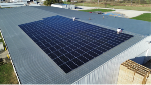 101.3 kW DC rooftop solar panel array by Artisun Solar at Botkin Lumber in Taylorville, IL.