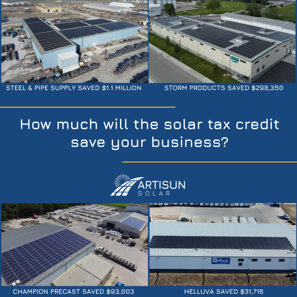 ITC savings from four real Artisun Solar clients.