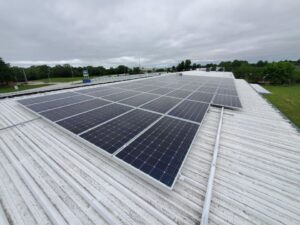 Close-up view of the Artisun Solar project at Blue Ribbon Vending offsetting 3,498.8 metric tons of CO2.
